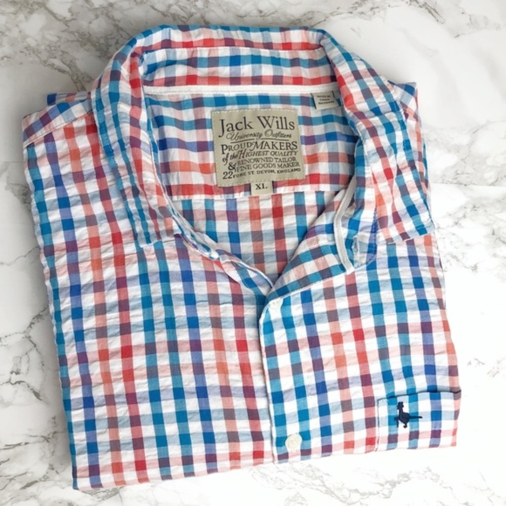 SOLD 🚫 JACK WILLS Gingham Seersucker Shirt - Picture 1 of 6